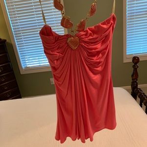 Sky brand pink heart chain halter top medium